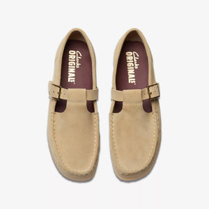 Clarks Wallabee T Bar Maple Suede Shoe