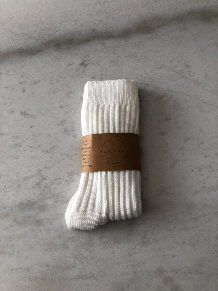 RIBBED COTTON HIGH SOCKS - neutral: Milk chocolate / One size : M/L