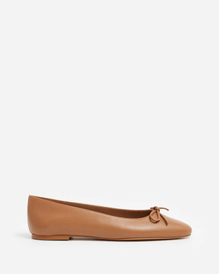 Flattered Bodil Leather Flat in Cognac