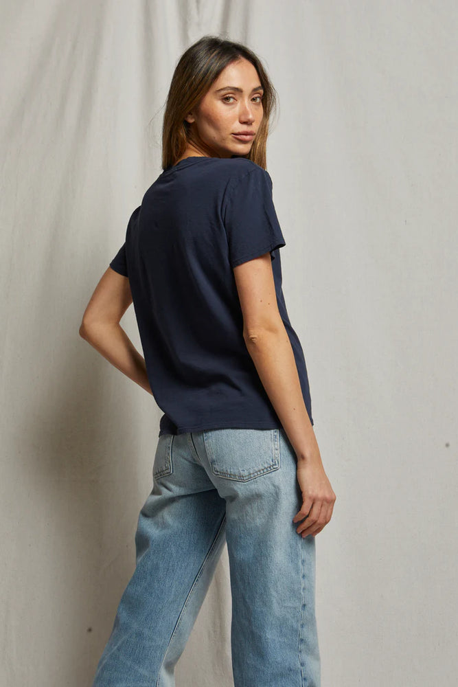 PerfectWhiteTee Harley Boxy Crew in Navy