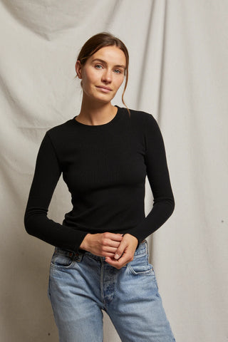 PerfectWhiteTee Jolie Rib Long Sleeve Top