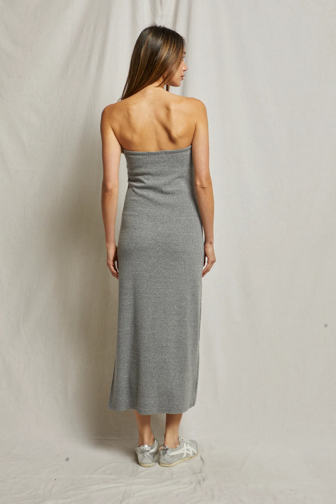 PerfectWhiteTee Nadine Strapless Dress in Heather Grey