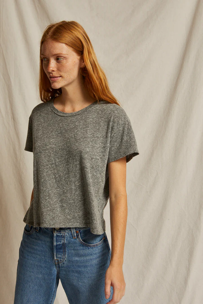 PerfectWhiteTee Harley Boxy Crew in Heather Grey